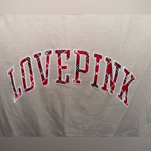PINK Victoria's Secret Cream Short Sleeve T-Shirt - Picture 3 of 4